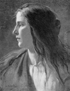 Brustbild Eines Madchens Im Profil Nach Links by Baron Heinrich von Angeli