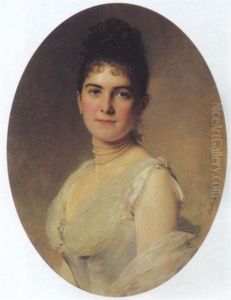 Bildnis Einer Jungen Dame In Weis by Baron Heinrich von Angeli