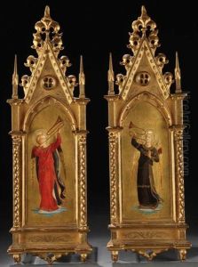 Musical Angels With Trumpets (pair) by Fra Angelico