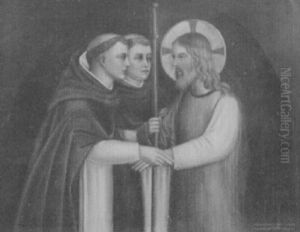 Christ And The Two Dominicans by Fra Angelico