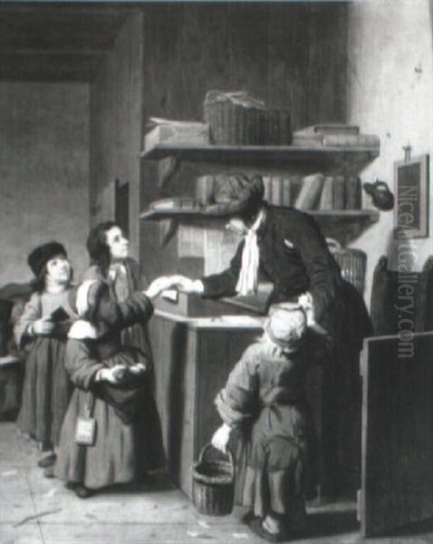 A Schoolmaster Handing Out Eggs - view 1