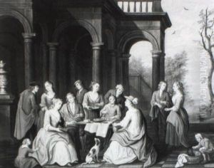 Elegant Company On The Terrace Of A Country Villa