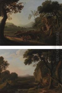 Two Landscapes With Travellers by Angeluccio