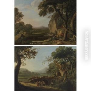 Landscapes With Travellers (2 Works) by Angeluccio