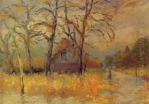 Spatherbst In Fischerhude, Abendstimmung by Hermann Angermeyer