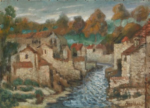 River Running Through A French Town - view 1