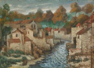 River Running Through A French Town River Running Through A French Town