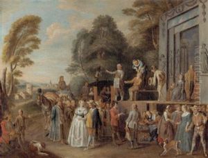 The Charlatans: An Outdoor Theater With A Quack Doctor And An Audience Of Gentry, Monks And Townsfolk