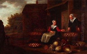 Marktfrauen Mit Obst Und Gemuse by Pieter Angillis