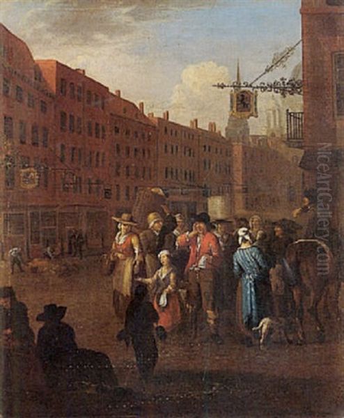 Fleet Street Mit Marktschreier Und Anderen Figuren - view 1