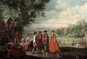 An Elegant Company In A Garden An Elegant Company In A Garden