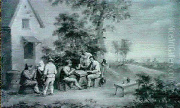 Personnages Devant Une Auberge - view 1