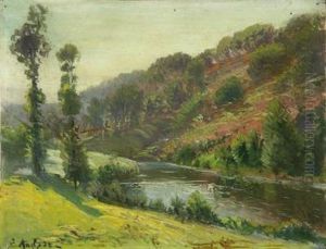Sommerliche Flusslandschaft by Gaston Anglade