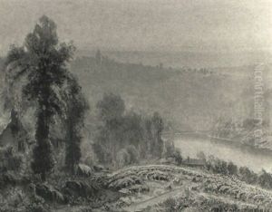 Misty Summer Landscape by Gaston Anglade