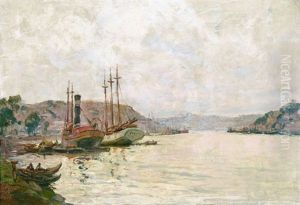 Flusspartie Mit Segelbooten
