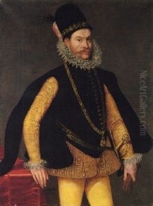 Portrait Of A Nobleman, Standing, Wearing A Ruff And A Hat And Holding Gloves by Sofonisba Anguissola