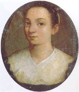 Portrait Of A Lady Wearing A Black Dress With A White Bodice by Sofonisba Anguissola