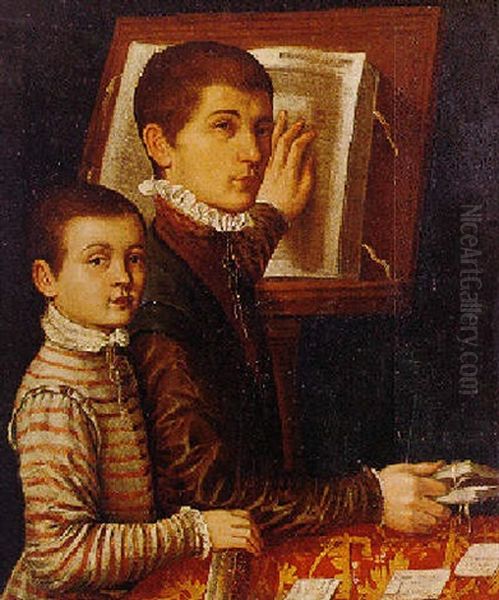 Portrait Of A Young Boy And His Tutor - view 1