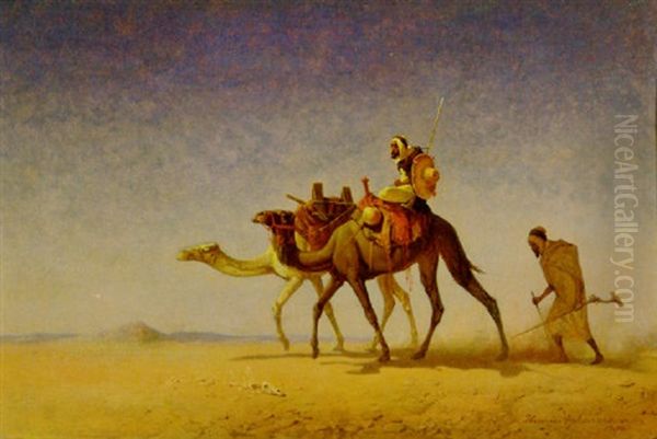 Two Arab Scouts Crossing The Desert - view 1