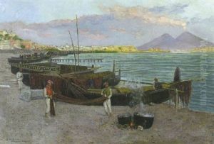 Fischer Am Golf Von Neapel by Eugen Ankelen