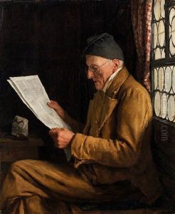 Zeitung Lesender Bauer Am Fenster Ii - Le Liseur Ii by Albert Anker