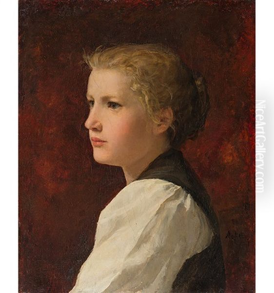 <tete De Jeune Fille Avec Fond Rouge>, 1898 - view 1