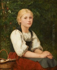 Fille Reveuse Assise Dans Un Sous-bois