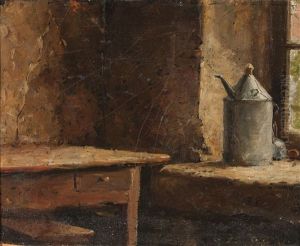 Stubenecke Mit Petrolkanne by Albert Anker