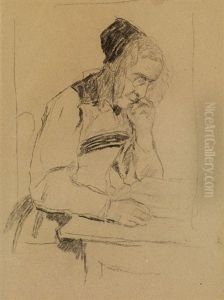 Lesende Grossmutter by Albert Anker