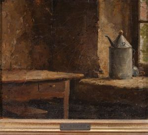 Stubenecke Mit Petrolkanne by Albert Anker