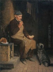 Alter Mann Beim Znuni (gyp) (old Man Taking A Rest (gyp)) by Albert Anker