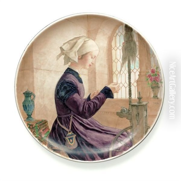 Junge Frau Am Spinnrad (young Woman On Spinning Wheel) - view 1