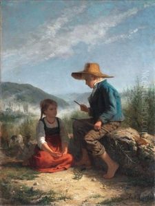 Der Pfeifenschnitzer by Albert Anker