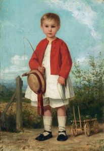 Kinderbildnis - Alfred Zuber by Albert Anker