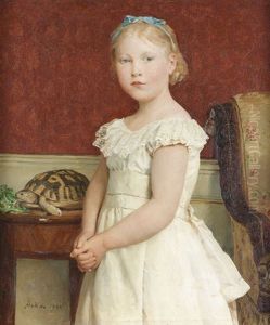 Bildnis Dora Luthy by Albert Anker
