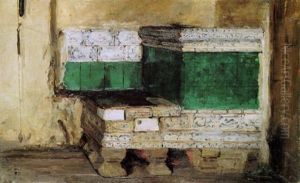 Der Alte Kuffer Und Schlafender Knabe (preliminary Study) by Albert Anker