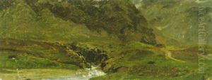 Berglandschaft Mit Bach by Albert Anker