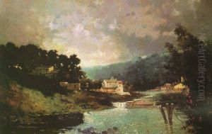 Paisaje Con Cielo De Tormenta