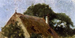 Hausdach by Albert Anker