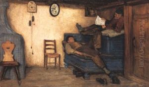 Wohnstube Der Familie Stutz by Albert Anker