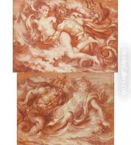 Neptune Et Naiade (various Sizes; 2 Works) by Louis Anquetin