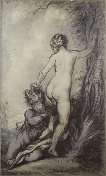 Faune Et Nymphe En Grisaille - view 1
