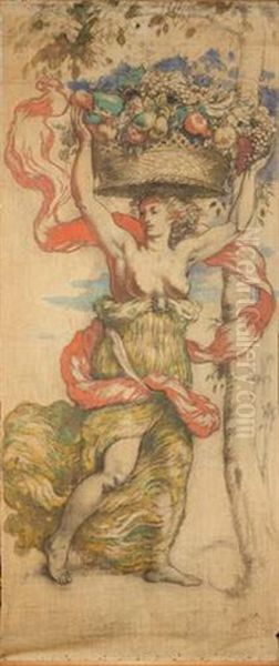 Femme A La Corbeille De Fruits - view 1