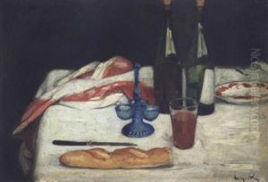 Nature Morte A La Saliere, Au Pain Et Au Vin