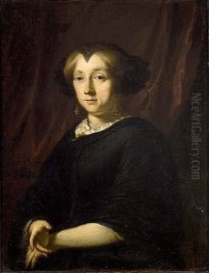 Portrait Of A Lady, Seated Half Lenght Wearing Widow's Weeds