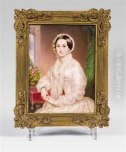 Lady With Roses In Her Hair by Alois Von Anreiter