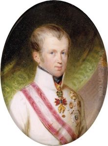 Bildnis Ferdinand I., Kaiser Von Osterreich In Uniform Mit Dem Orden Vom Goldenen Vlies by Alois Von Anreiter