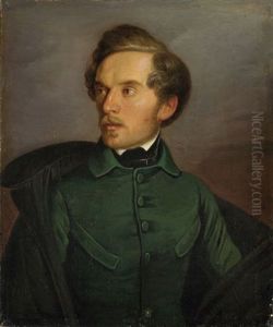 Portrait Of The Composer Gustav Barth (1811-1897) by Gustav Anschutz