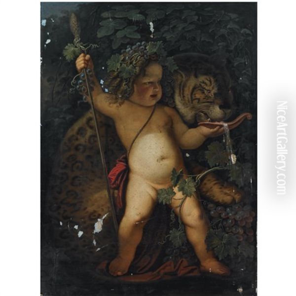 The Infant Bacchus Offering A Leopard To Drink - view 1