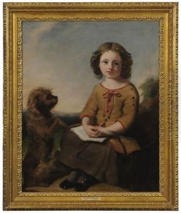Portrait Of A Young Girl With A Terrier